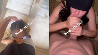 زنق جارته علي السلم وخلها تمص زبه